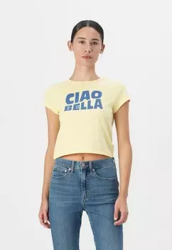 Футболка с принтом EVERYDAY FITTED CREW GAP, серый