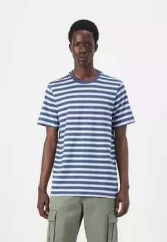 Футболка с принтом EVERYDAY SOFT CREW NOVELTY STRIPE GAP, синий