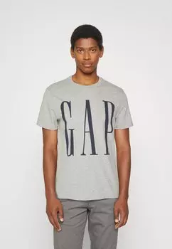 Футболка с принтом EVERYDAY SOFT LOGO TEE GAP, цвет heather grey