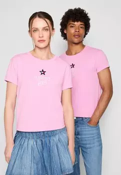 Футболка с принтом EXCLUSIVE TEE UNISEX Tommy Jeans, розовый