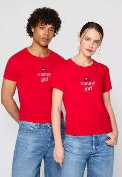 Футболка с принтом EXCLUSIVE TEE UNISEX Tommy Jeans, красный
