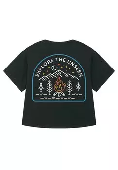 Футболка с принтом EXPLORE THE UNSEEN watapparel, черный