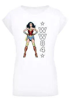 Футболка с принтом EXTENDED SHOULDER DC COMICS STANDING LOG F4NT4STIC, белый