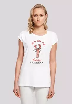 Футболка с принтом EXTENDED SHOULDER FRIENDS LOBSTER F4NT4STIC, белый