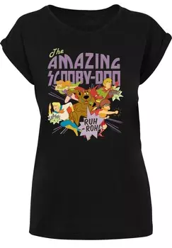 Футболка с принтом EXTENDED SHOULDER SCOOBY DOO THE AMAZING SCOOBY F4NT4STIC, черный