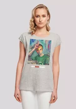 Футболка с принтом EXTENDED SHOULDER SHIRT 'BIG BANG THEORY SHELDON LOSER PAINTING' F4NT4STIC, серый