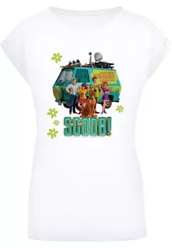 Футболка с принтом EXTENDED SHOULDER T-SHIRT 'SCOOBY DOO MYSTERY INC GROUP' F4NT4STIC, белый