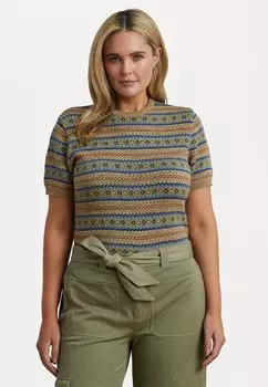 Футболка с принтом EYELAH FAIR ISLE SHORT-SLEEVE SWEATER Lauren Ralph Lauren Woman, мультиколор