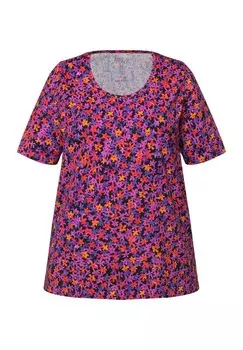 Футболка с принтом FABULOUS SHORT SLEEVE Ulla Popken, черный