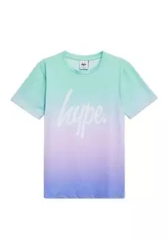 Футболка с принтом FADE SCRIPT Hype, цвет blue