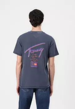 Футболка с принтом FADED GRAPHIC TEE UNISEX Tommy Jeans, темно-синий