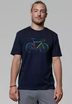 Футболка с принтом FAHRRAD BY NIGHT watapparel, темно-синий