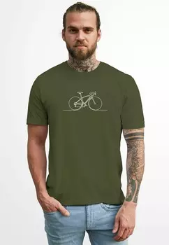 Футболка с принтом FAHRRAD RADFAHRER BIKE GRAFIK FASHION STREETSTYLE Neverless, оливковый