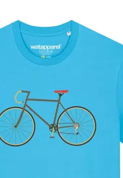 Футболка с принтом FAHRRAD watapparel, бирюзовый