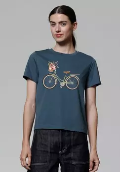 Футболка с принтом FAHRRAD watapparel, бирюзовый