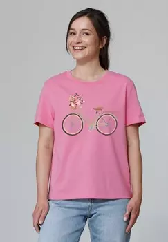 Футболка с принтом FAHRRAD watapparel, светло-розовый