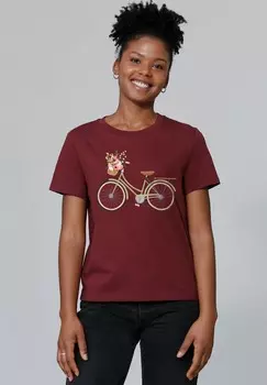 Футболка с принтом FAHRRAD watapparel, темно-красный