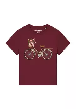 Футболка с принтом FAHRRAD watapparel, темно-красный