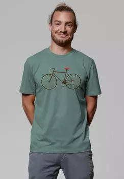 Футболка с принтом FAHRRAD watapparel, темно-зеленый