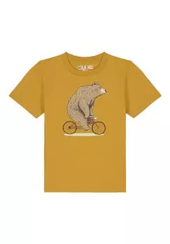 Футболка с принтом FAHRRADBR Watapparel, цвет ochre