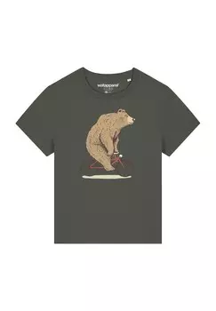 Футболка с принтом FAHRRADBR watapparel, хаки