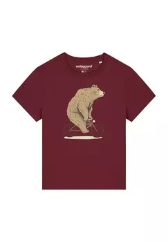 Футболка с принтом FAHRRADBR watapparel, темно-красный