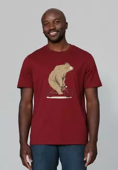 Футболка с принтом FAHRRADBR watapparel, темно-красный