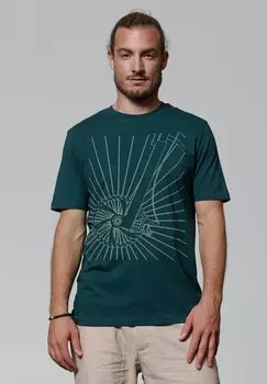 Футболка с принтом FAHRRADSPEICHEN watapparel, зеленый