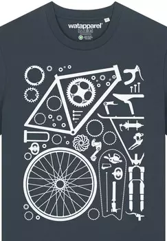 Футболка с принтом FAHRRADTEILE watapparel, антрацит