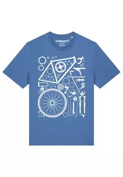 Футболка с принтом FAHRRADTEILE watapparel, светло-голубой