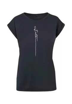 Футболка с принтом FAITH EXTENDED SHOULDER TEE Merchcode, темно-синий