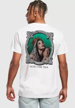 Футболка с принтом FAITH OVER FEAR TEE Mister Tee, белый