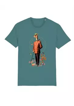 Футболка с принтом FANCY LLAMA Watapparel, цвет teal monstera