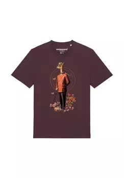 Футболка с принтом FANCY LLAMA watapparel, коричневый