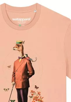 Футболка с принтом FANCY LLAMA watapparel, лососевый