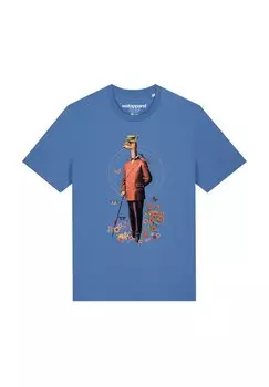 Футболка с принтом FANCY LLAMA watapparel, светло-голубой