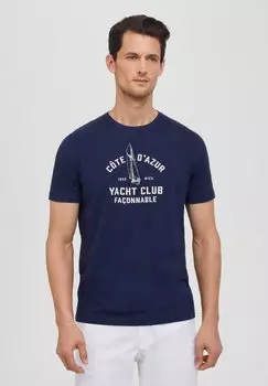 Футболка с принтом Faonnable, цвет marine blue