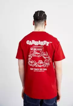 Футболка с принтом FAST FOOD Carhartt WIP, цвет samba/white