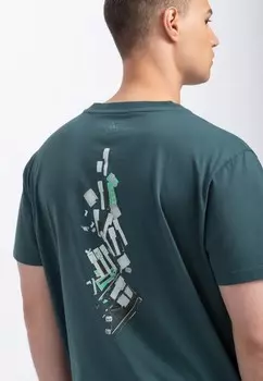 Футболка с принтом FAST KAFT, бирюзовый