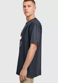 Футболка с принтом FATHERS DAY BEST DAD HEAVY OVERSIZE Merchcode, синий