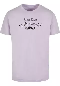 Футболка с принтом FATHERS DAY BEST DAD IN THE WORLD 2 Merchcode, сиреневый