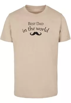 Футболка с принтом FATHERS DAY BEST DAD IN THE WORLD 2 Merchcode, песочный