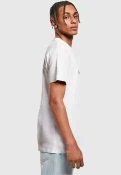 Футболка с принтом FATHERS DAY BEST DAD ROUND NECK Merchcode, белый