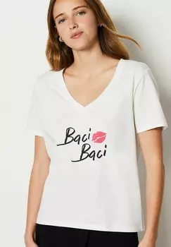 Футболка с принтом FATIMA Etam, бежевый