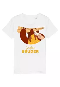 Футболка с принтом FAULTIER GROER BRUDER Watapparel, цвет white