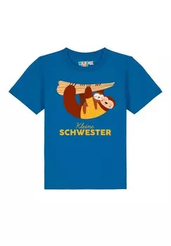 Футболка с принтом FAULTIER KLEINE SCHWESTER watapparel, синий