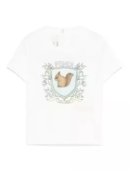 Футболка с принтом Fendi Kids, белый