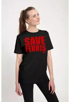 Футболка с принтом FERRIS BEULLER'S DAY OFF SAVE HIM Henry Tiger, черный