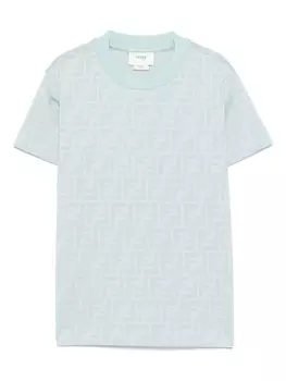 Футболка с принтом FF Fendi Kids, синий