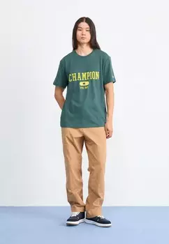 Футболка с принтом FIELD OF PLAY CREWNECK LARGE LOGO Champion Rochester, темно-зеленый